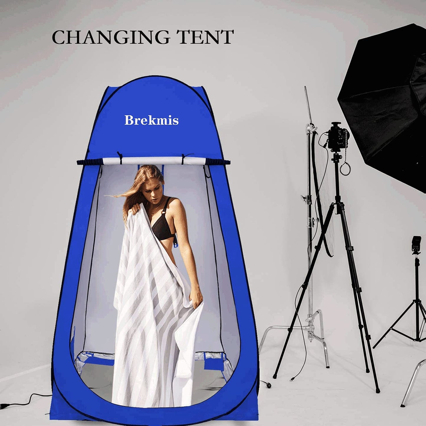 Abri d'intimité pour douche, toilettes, facile à installer, légère et robuste, verte/bleu et pliable avec sac CAMPAERO