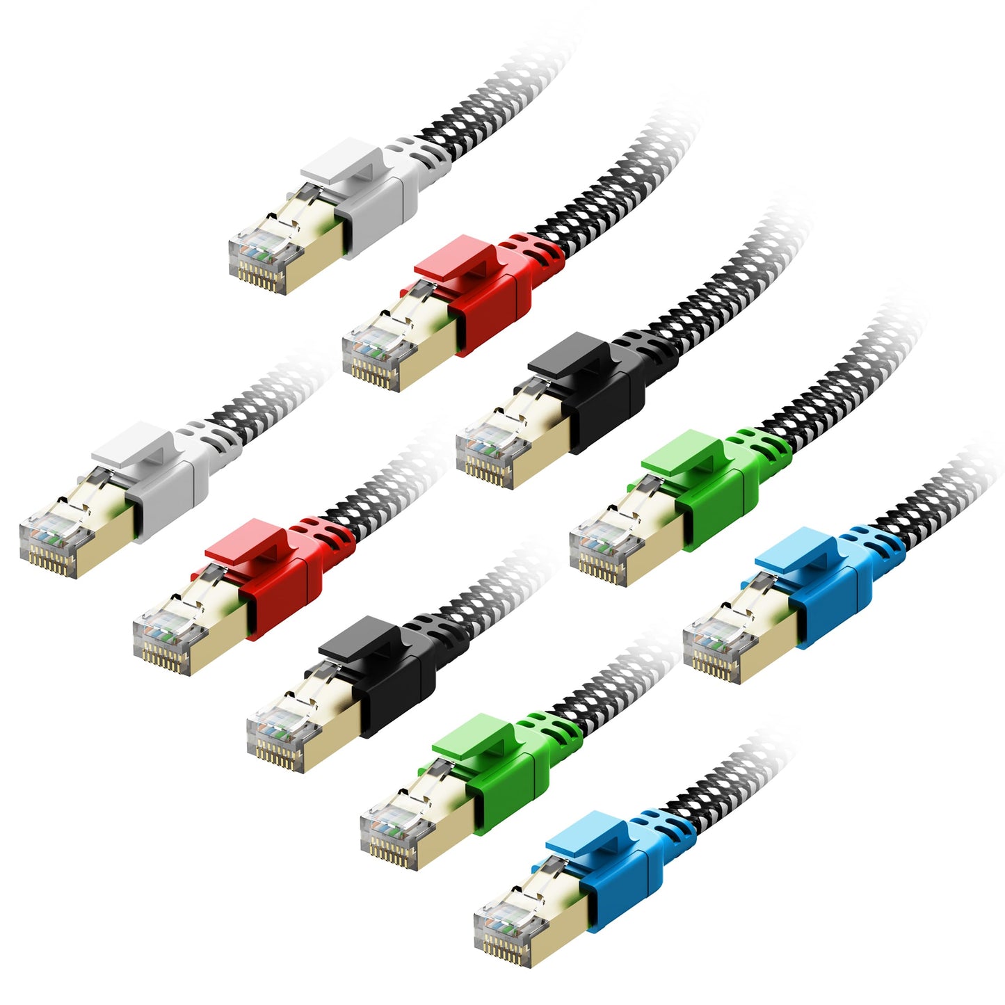 Câble Ethernet Cat 8 40 Gbit/s 2 000 MHz haut débit, cordon de raccordement Internet RJ45 pour modem/routeur/PC/PS5 CAMPAERO