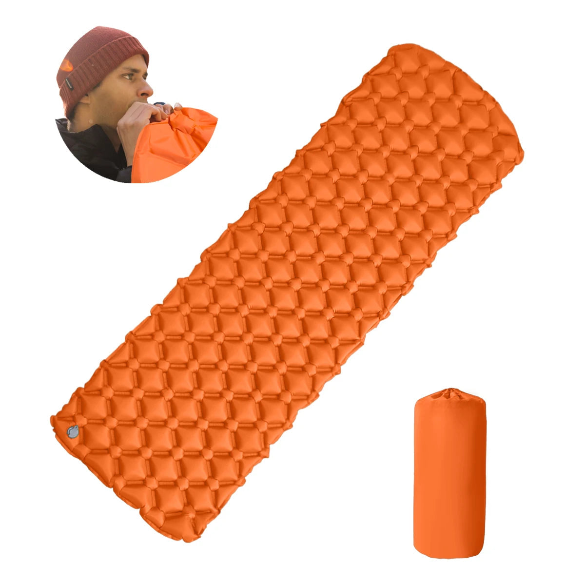Outdoor Camping Sleeping Pad Folding Sleep Mat Beach Inflat Mattress with Pillows Ultralight Air Mat Travel Hiking New CAMPAERO