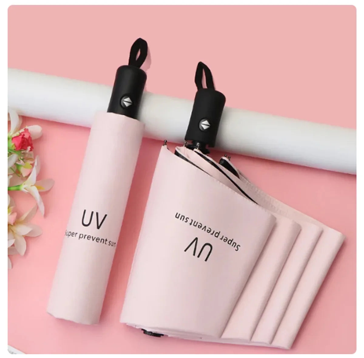 Mini Folding Automatic Umbrella Anti UV Rain Sun Umbrella Fashion Portable Windproof Light Women Men Children Parasol Umbrella CAMPAERO