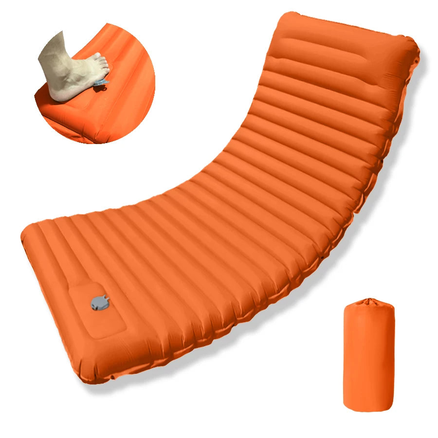 Outdoor Camping Sleeping Pad Folding Sleep Mat Beach Inflat Mattress with Pillows Ultralight Air Mat Travel Hiking New CAMPAERO