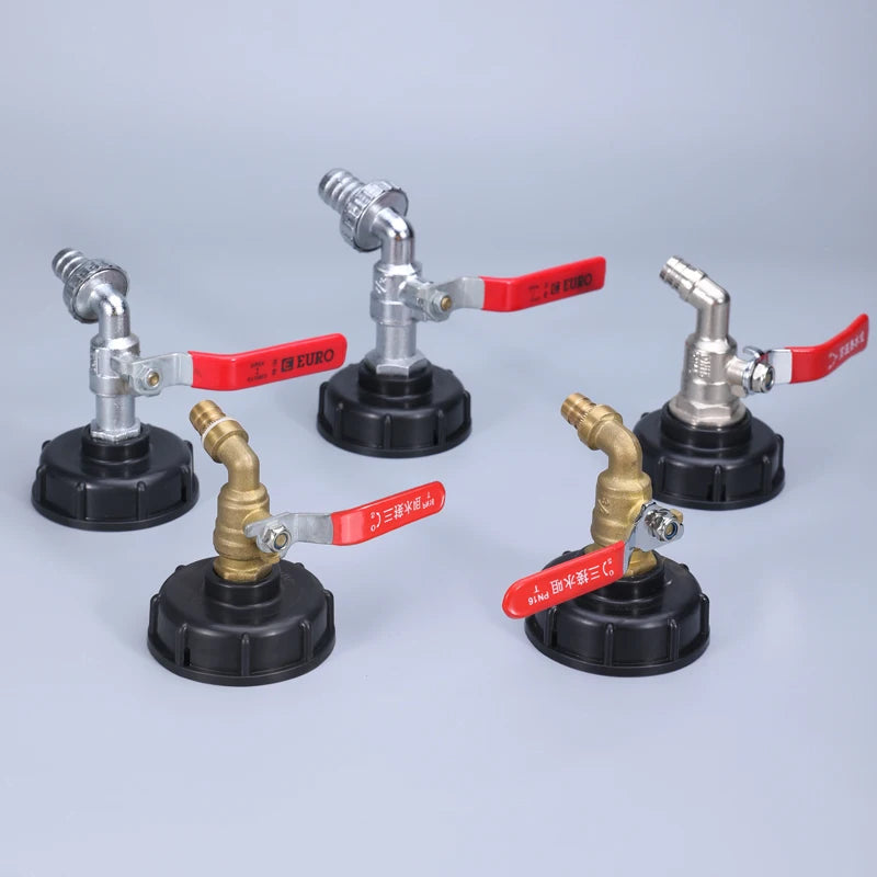 S60x6 Coarse Thread IBC Tank Tap Connecter X 1/2'' 3/4'' Water Coupling Adapter 1000L Garden Home Replacement Valve Fitting CAMPAERO