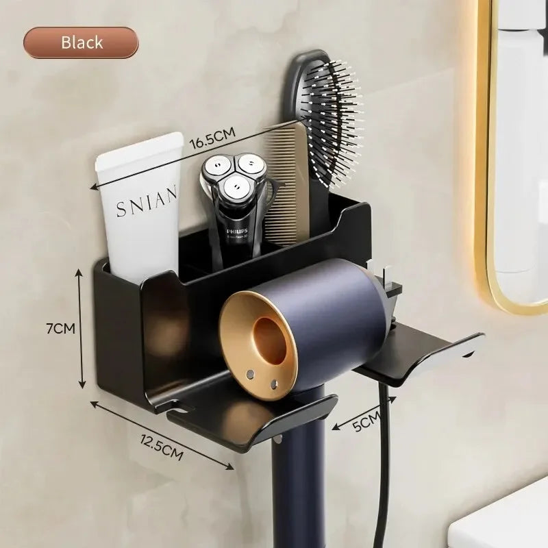 1 Pcs Hair Dryer Holder Wall Dryer Cradle Straightener Stand Hairdryer Organizer Box Plastic Hair Dryer Stand Bathroom Organizer CAMPAERO