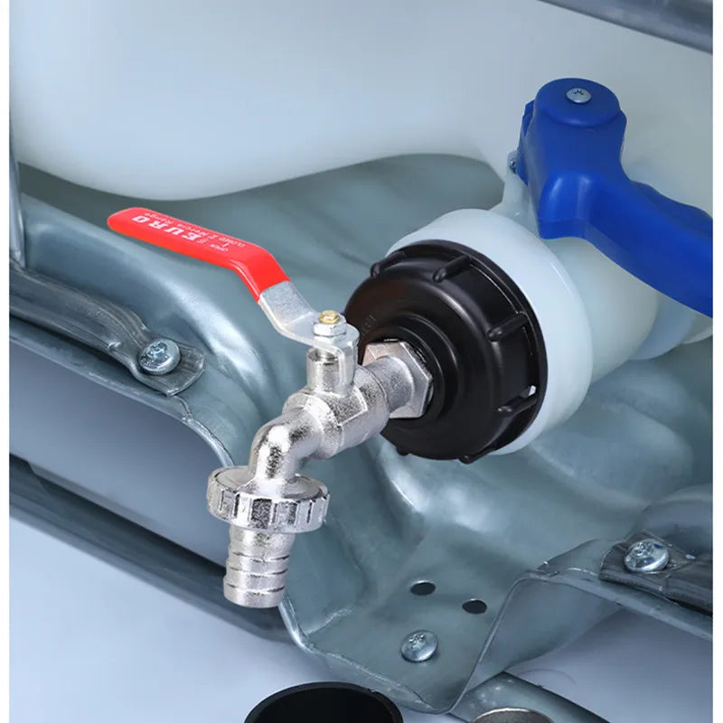 S60x6 Coarse Thread IBC Tank Tap Connecter X 1/2'' 3/4'' Water Coupling Adapter 1000L Garden Home Replacement Valve Fitting CAMPAERO