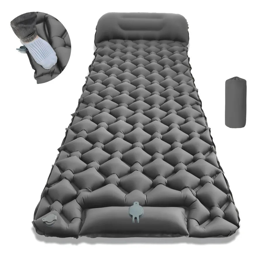Outdoor Camping Sleeping Pad Folding Sleep Mat Beach Inflat Mattress with Pillows Ultralight Air Mat Travel Hiking New CAMPAERO