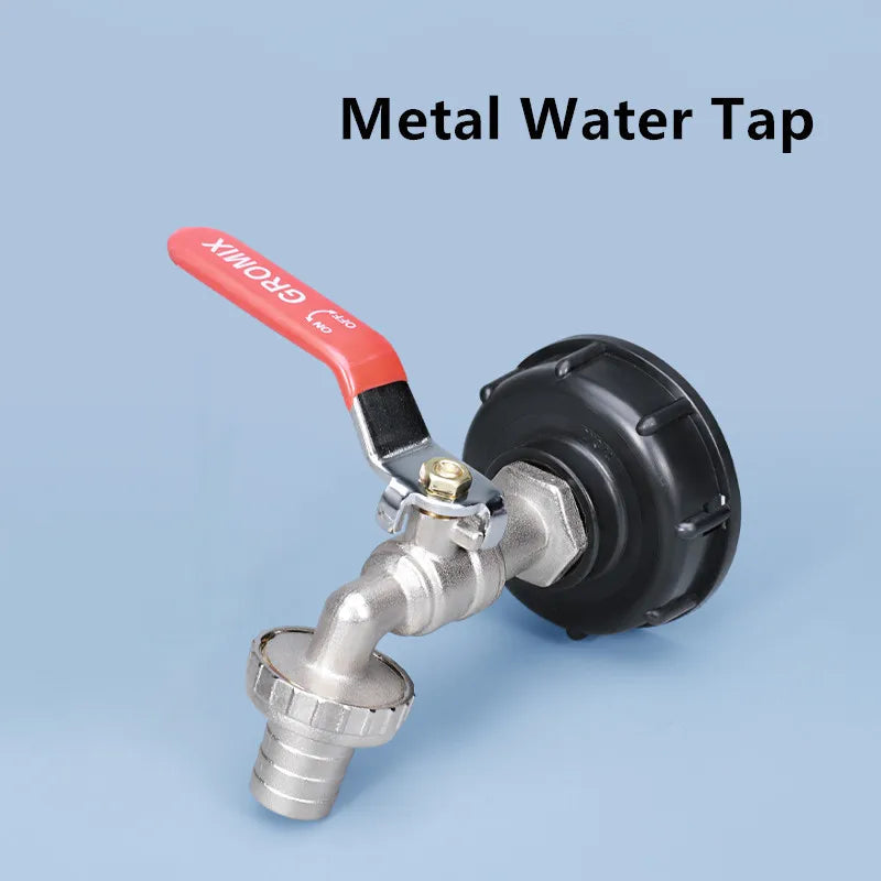 S60x6 Coarse Thread IBC Tank Tap Connecter X 1/2'' 3/4'' Water Coupling Adapter 1000L Garden Home Replacement Valve Fitting CAMPAERO