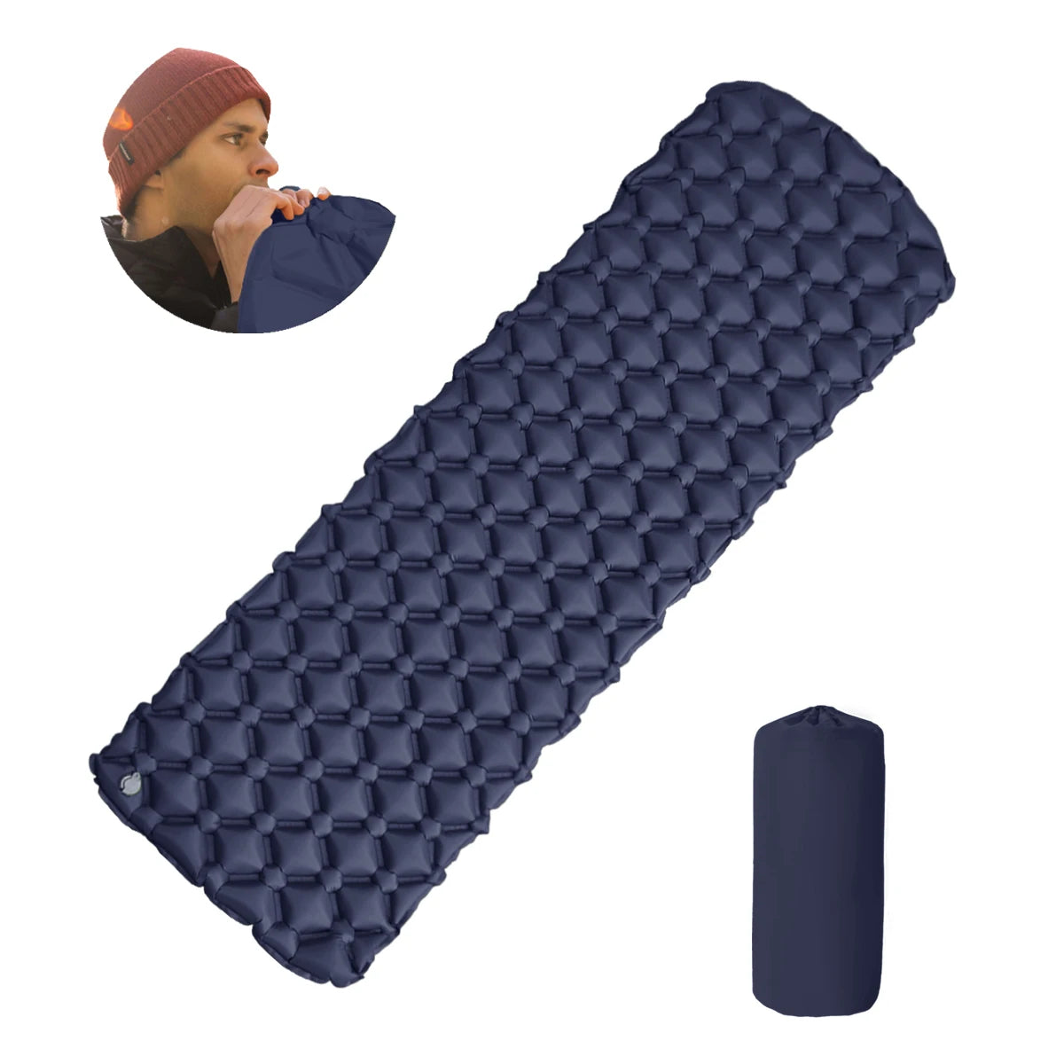 Outdoor Camping Sleeping Pad Folding Sleep Mat Beach Inflat Mattress with Pillows Ultralight Air Mat Travel Hiking New CAMPAERO