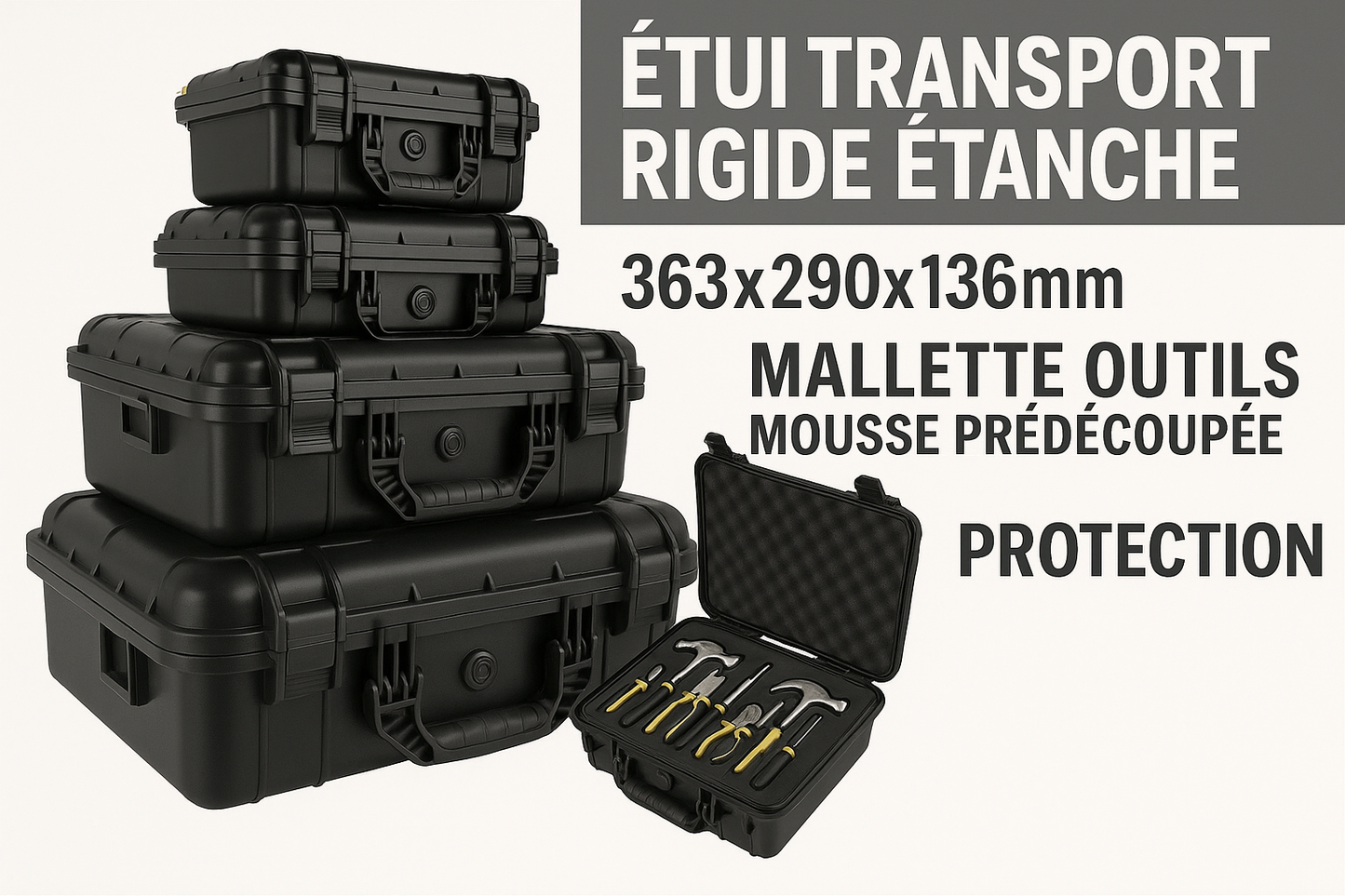 Étui Transport Rigide - Image 1 avec texte français