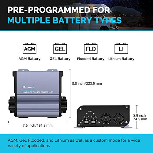 Contrôleur de charge solaire MPPT Renogy pour batteries au gel et au lithium. CAMPAERO