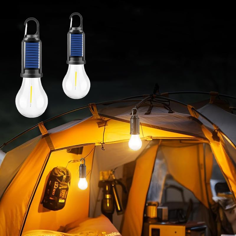 Lampe de camping solaire rechargeable à crochet au led. CAMPAERO