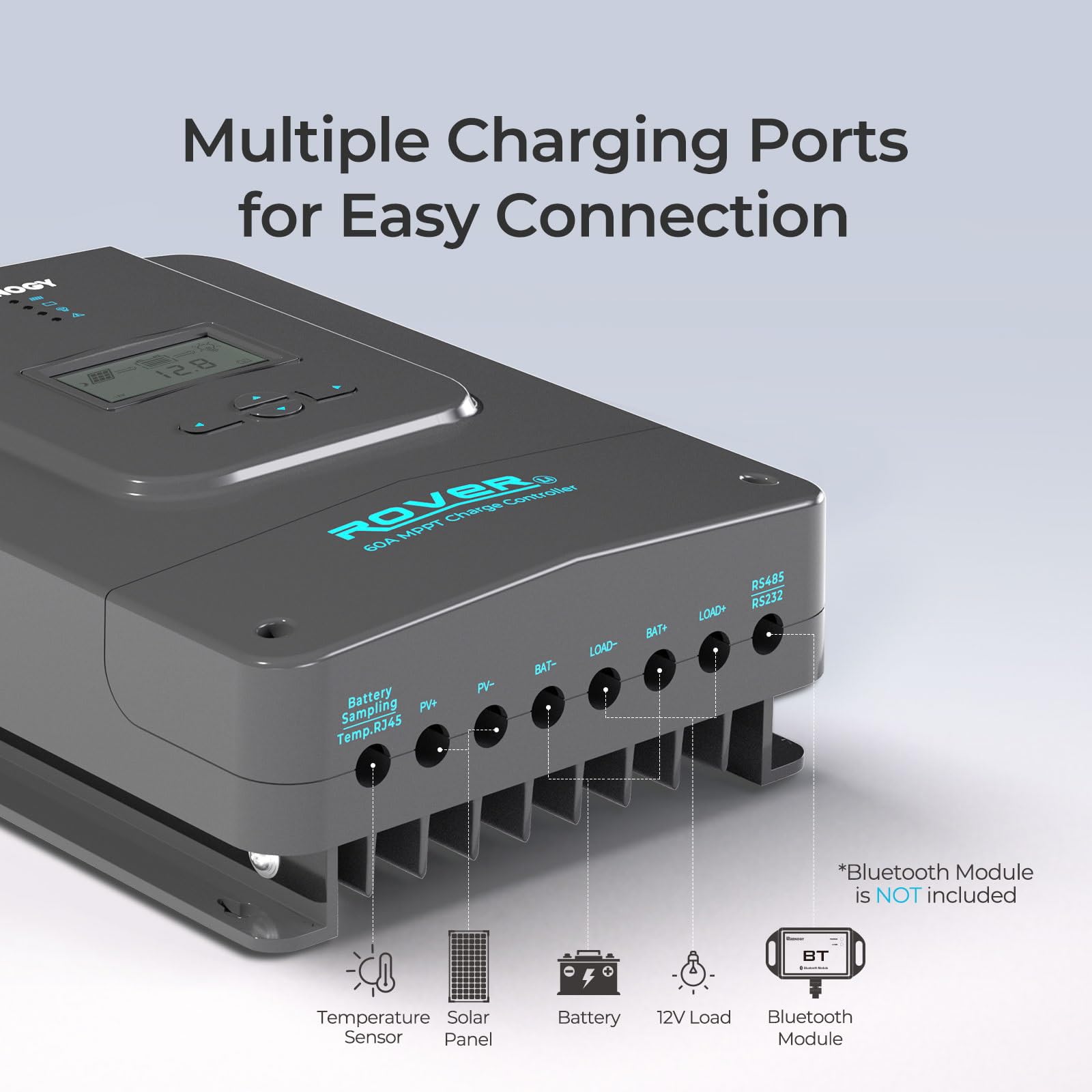 Contrôleur de charge solaire MPPT Renogy pour batteries au gel et au lithium. CAMPAERO