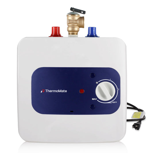 Thermomate Mini Tank Electric Water Heater ES700 Hard Wired 6.5 Gallons Point of Use Water Heater for Instant Hot Water Under Kitchen Sink 120V 1440W CAMPAERO