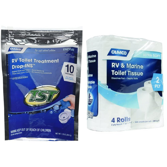 Enzymes Camco TST Blue Drop-Ins - Formule ultra-concentrée - Respectueuse de l'environnement. CAMPAERO
