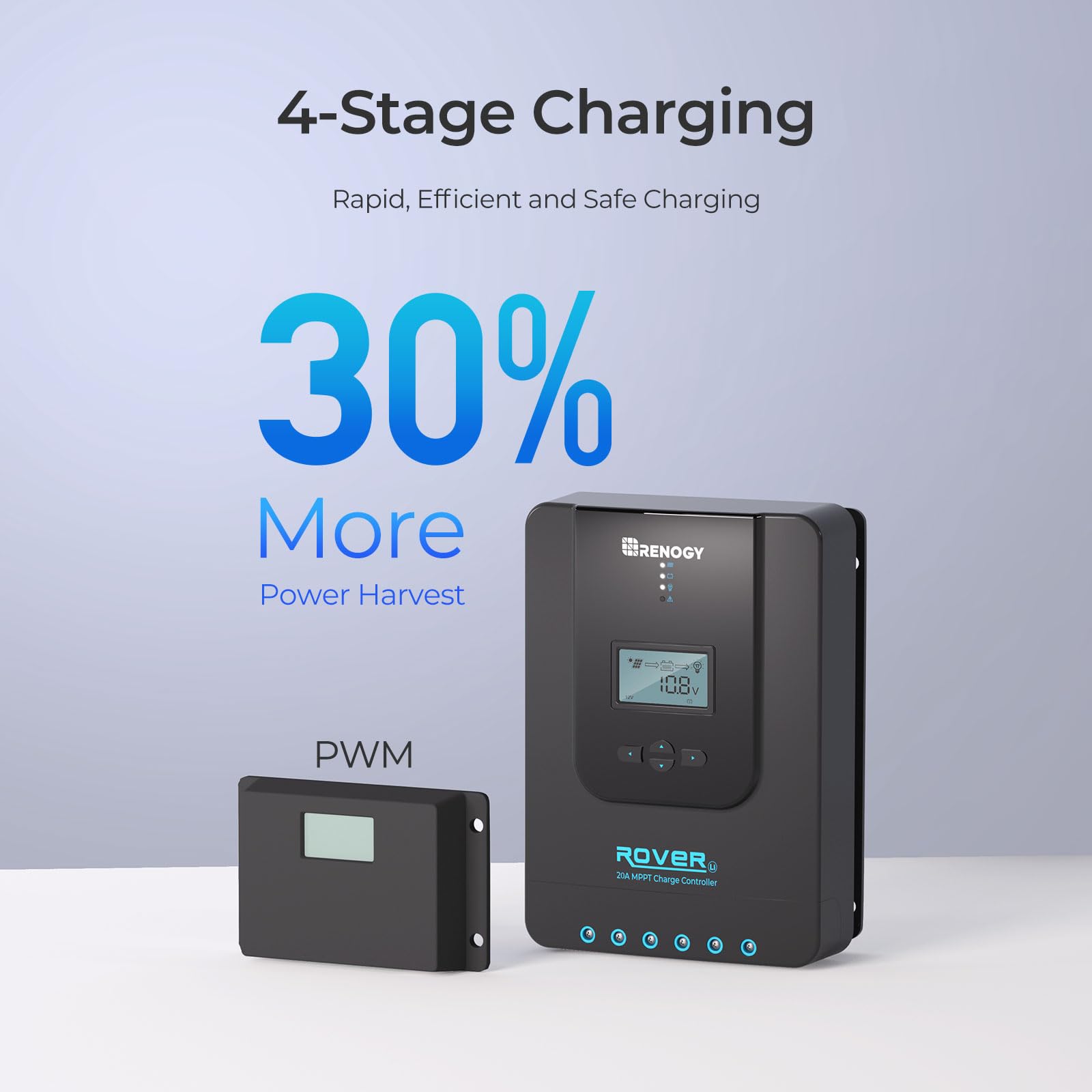 Contrôleur de charge solaire MPPT Renogy pour batteries au gel et au lithium. CAMPAERO
