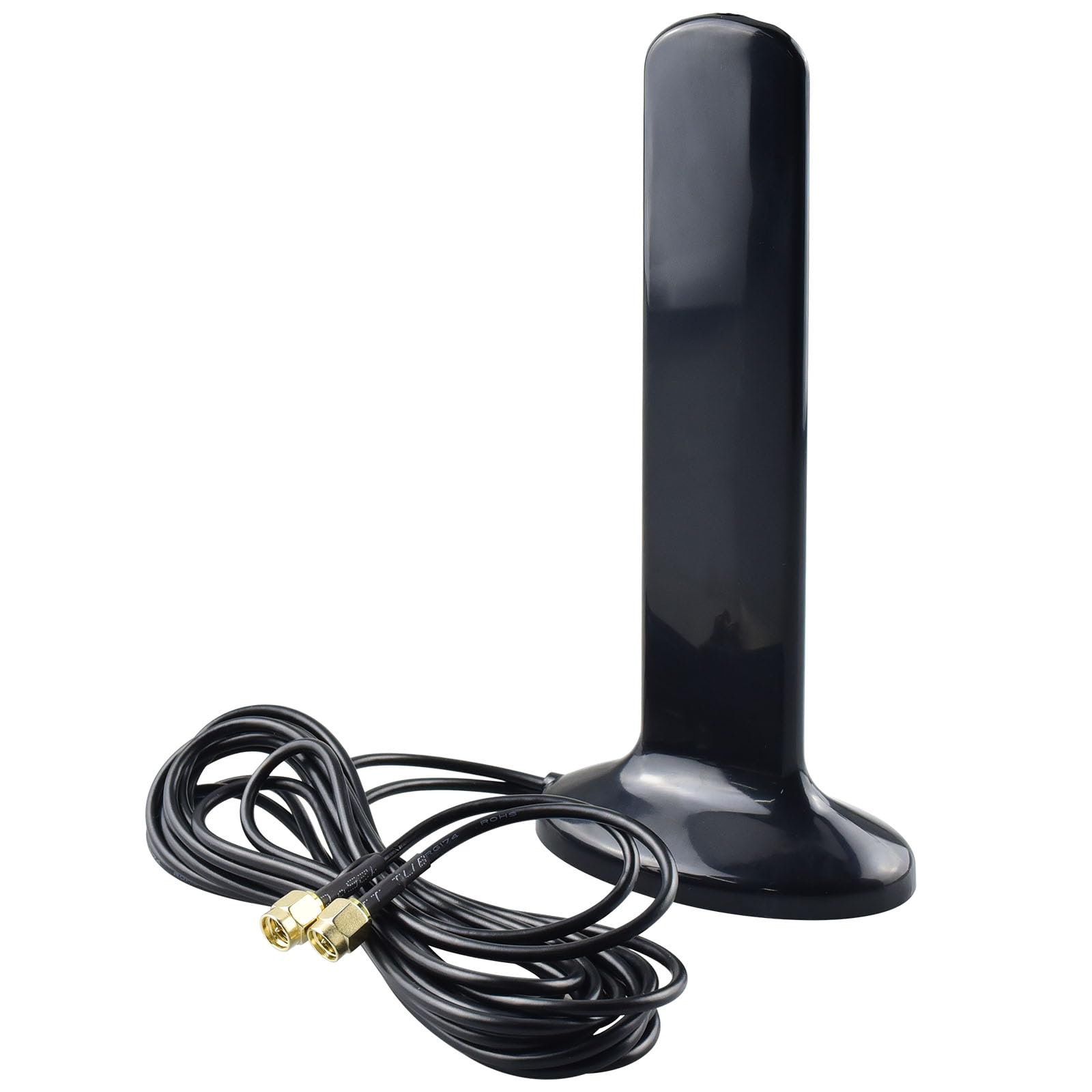 Antenne universelle large bande YOTENKO 2X2 MIMO 3G/4G/LTE/5G, câble 12 dBi, double connecteur SMA mâle (2 m), base magnétique, 700-5 900 MHz CAMPAERO
