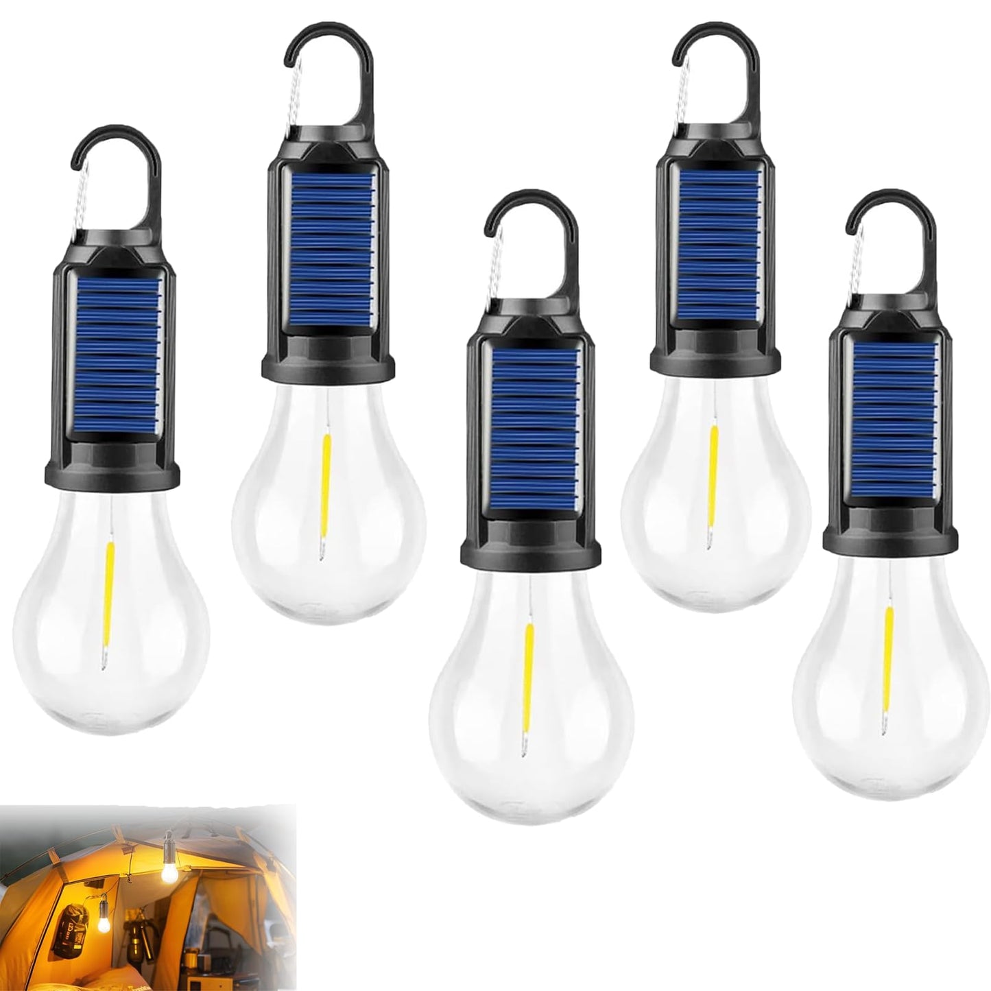 Lampe de camping solaire rechargeable à crochet au led. CAMPAERO