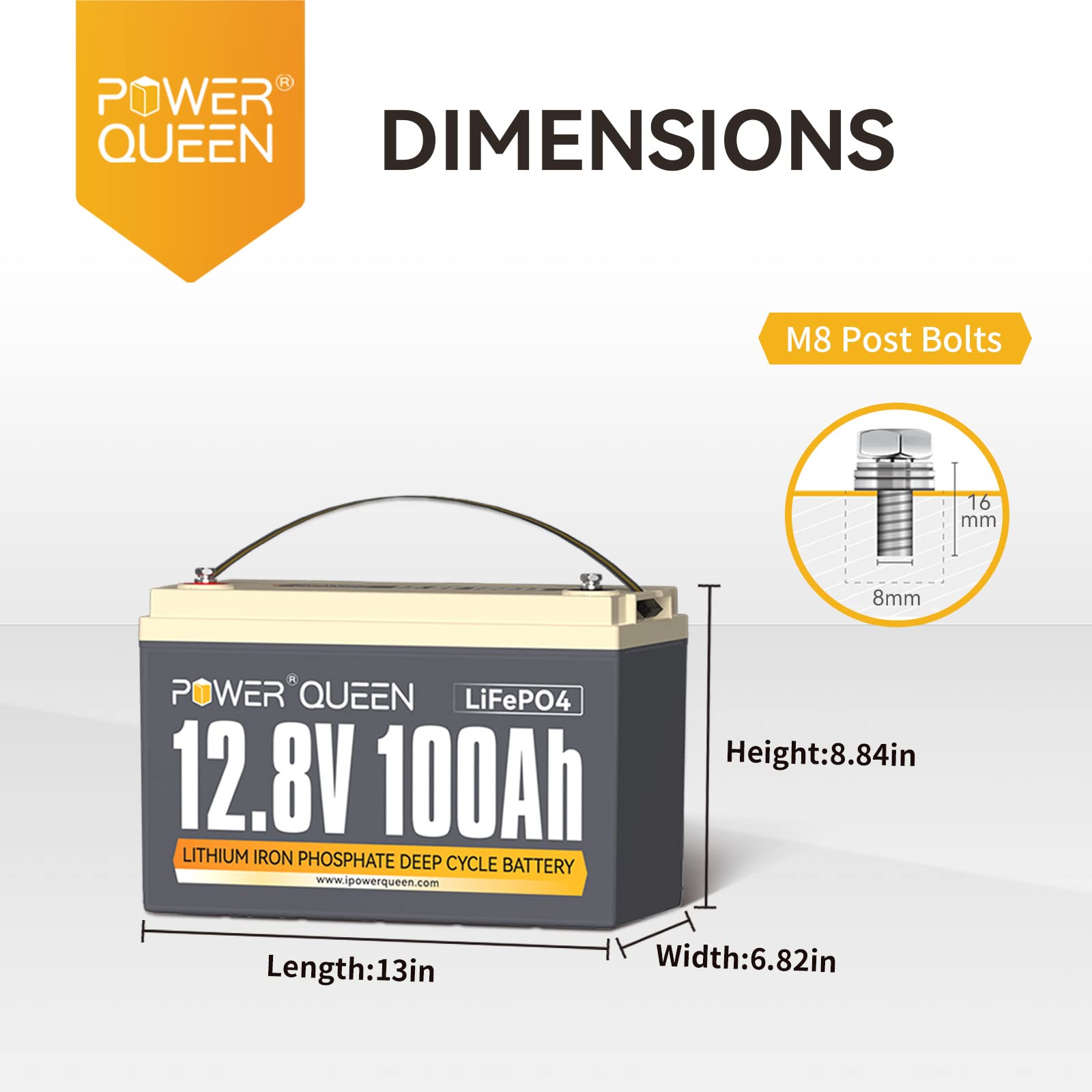 Batterie lithium-fer-phosphate Power Queen. CAMPAERO