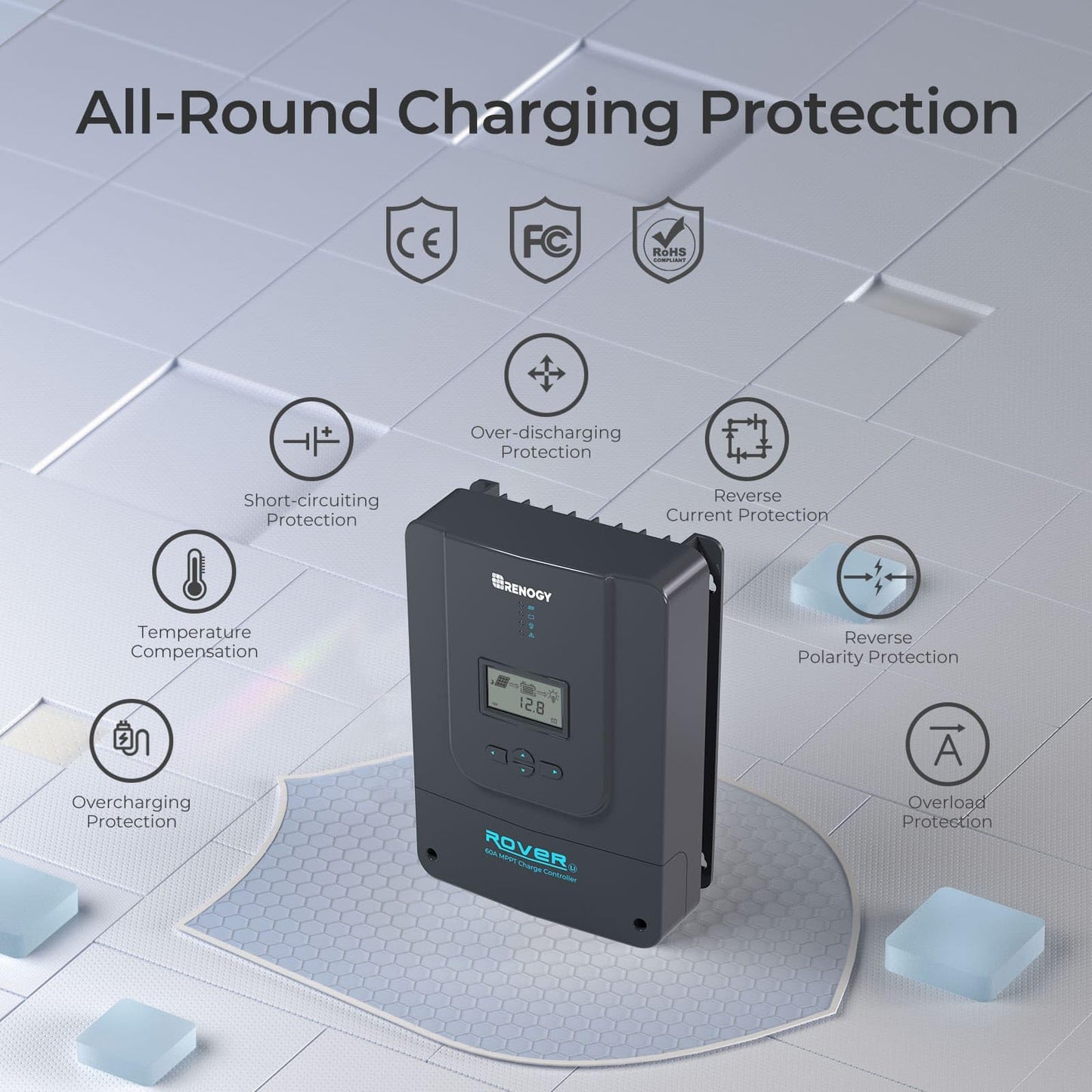 Contrôleur de charge solaire MPPT Renogy pour batteries au gel et au lithium. CAMPAERO