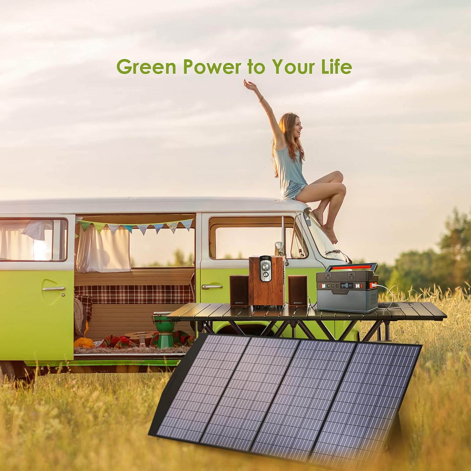 Panneau solaire portable ALLPOWERS SP033 200 W, 36 V, pliable. CAMPAERO