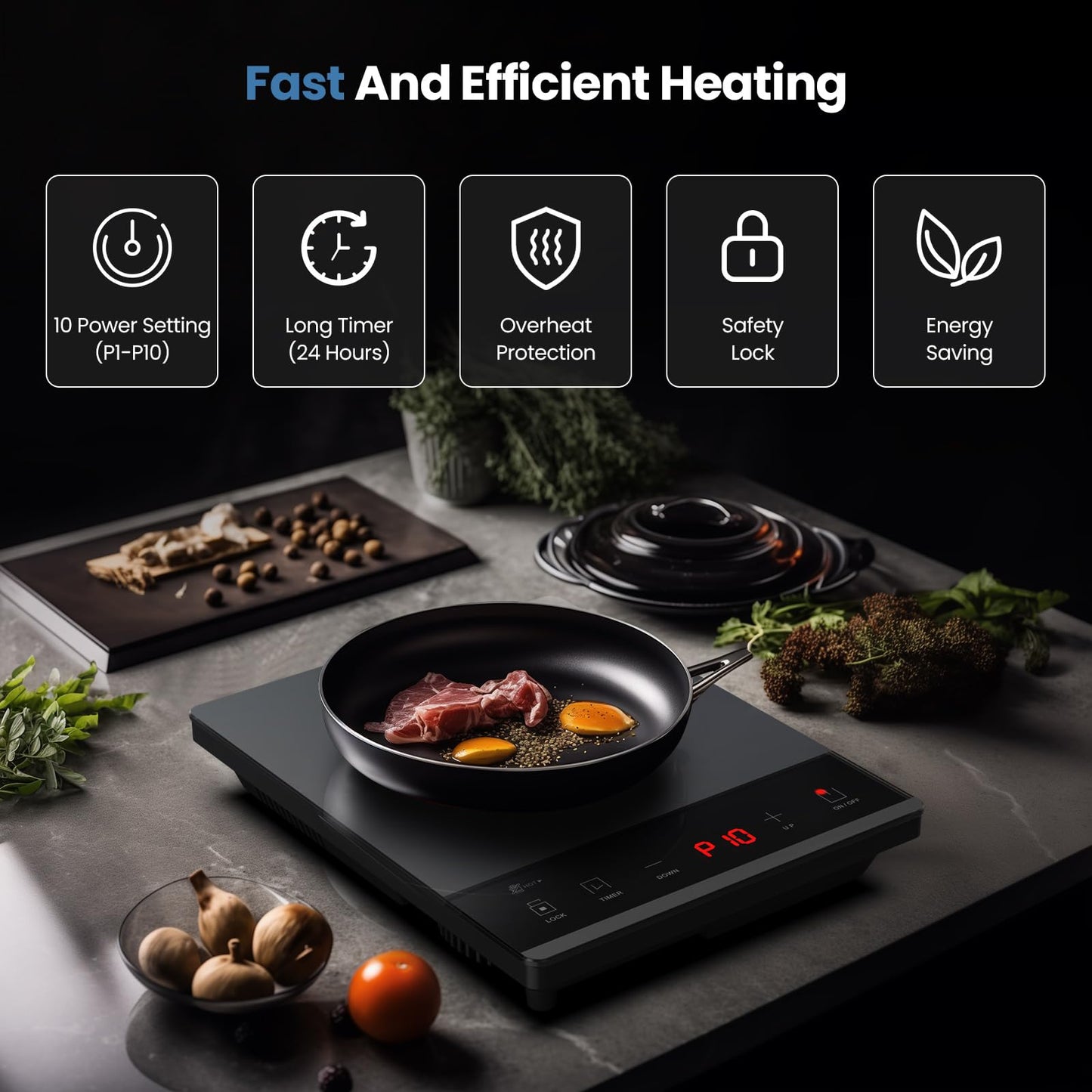 Plaque de cuisson portable en céramique 1800 Watts. CAMPAERO