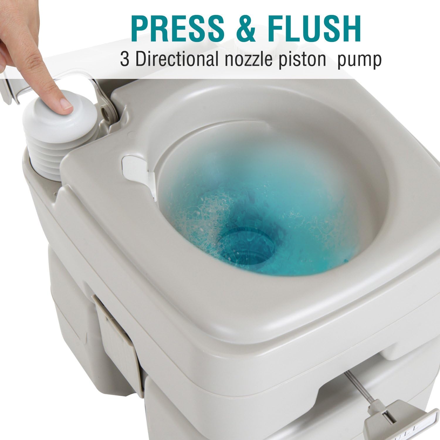 kleankin Toilettes de voyage portables d'extérieur - Réservoir amovible - Facile à utiliser - Pistolet 3 voies pour le camping, la randonnée, le bateau, les voyages en route - 20 l CAMPAERO