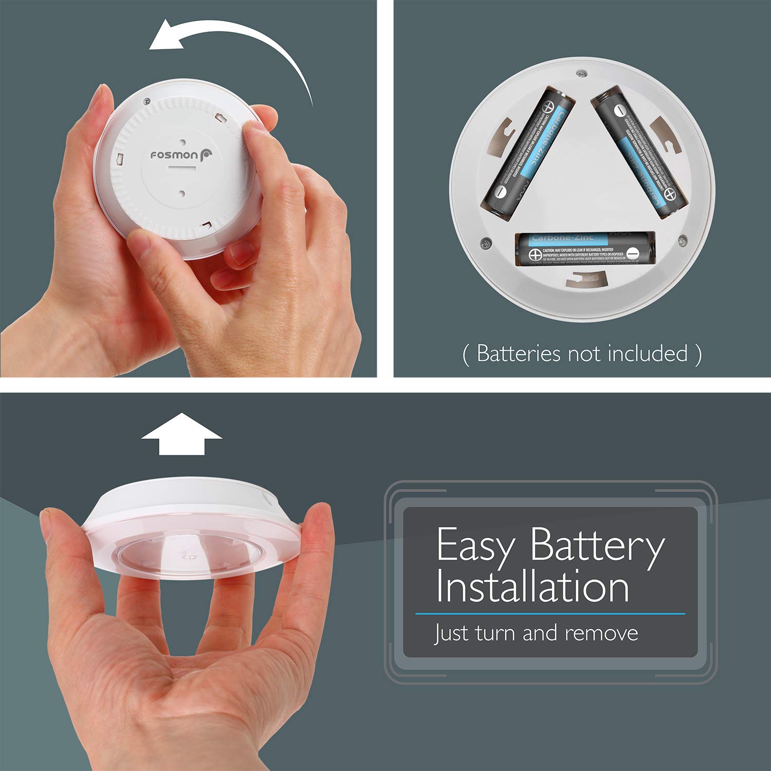 Lot de 3 spots LED sans fil Fosmon avec télécommande, éclairage sous meuble [5 LED blanc lumière du jour, large projecteur, minuterie de 30 minutes, fonctionne sur piles] CAMPAERO