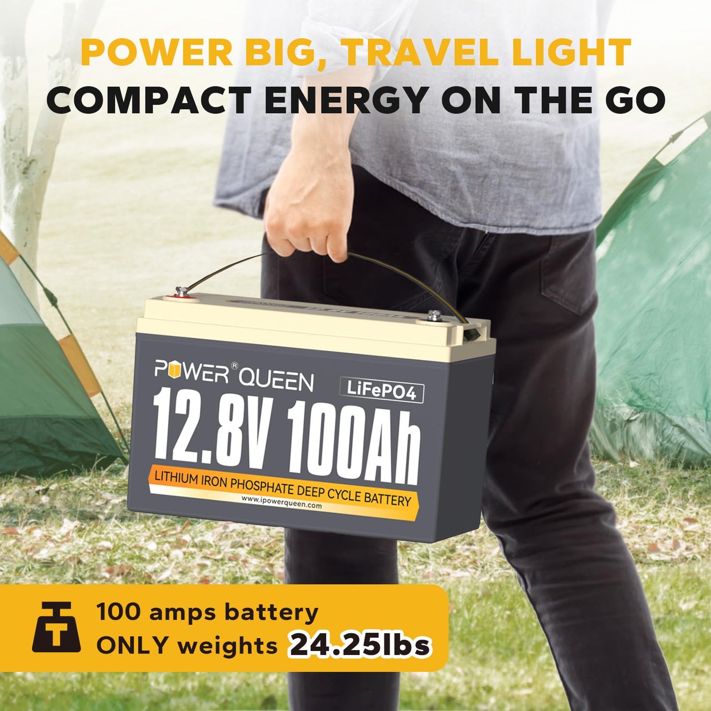 Batterie lithium-fer-phosphate Power Queen. CAMPAERO