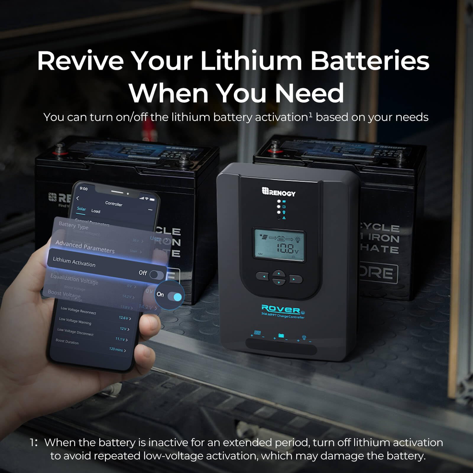 Contrôleur de charge solaire MPPT Renogy pour batteries au gel et au lithium. CAMPAERO