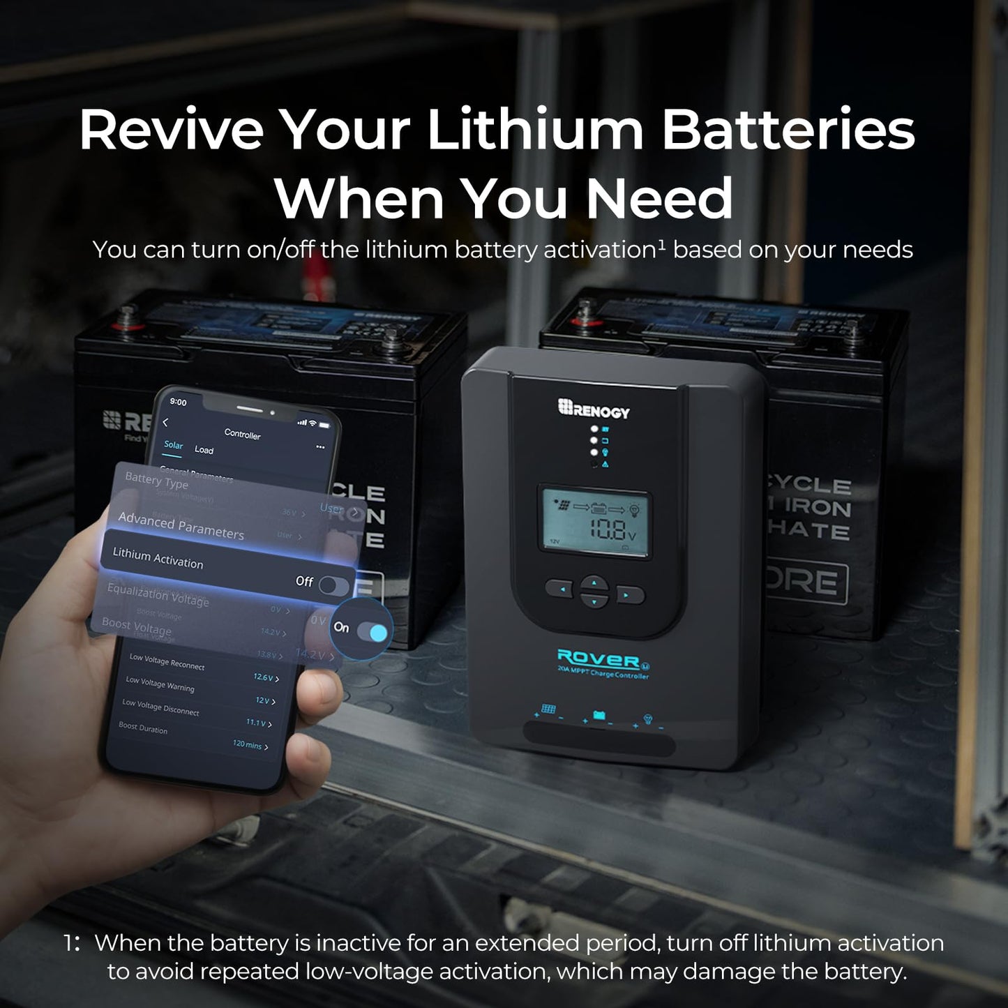 Contrôleur de charge solaire MPPT Renogy pour batteries au gel et au lithium. CAMPAERO