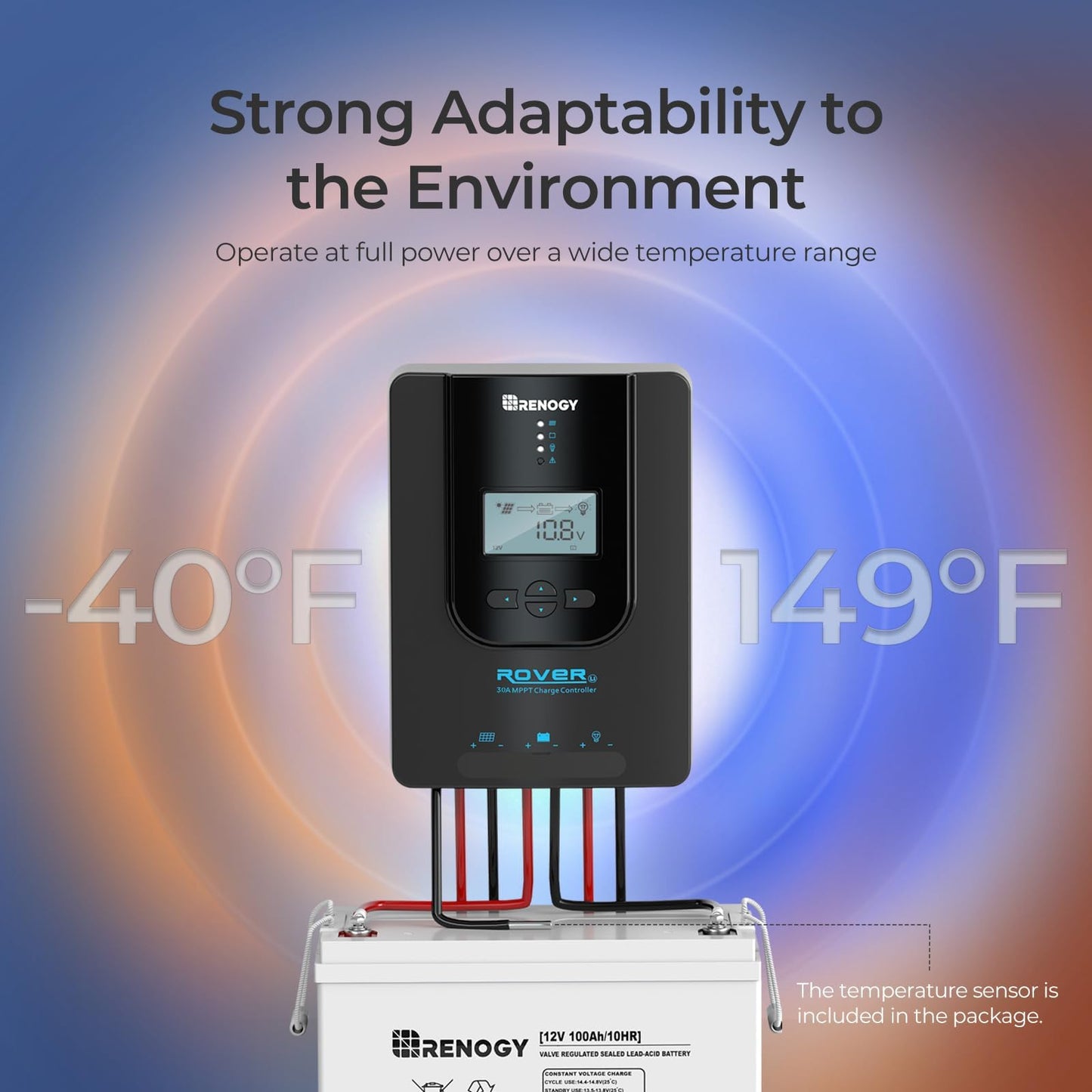 Contrôleur de charge solaire MPPT Renogy pour batteries au gel et au lithium. CAMPAERO
