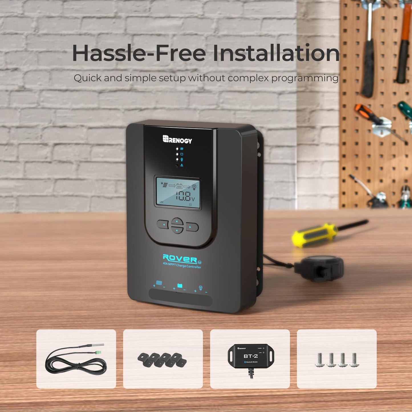 Contrôleur de charge solaire MPPT Renogy pour batteries au gel et au lithium. CAMPAERO