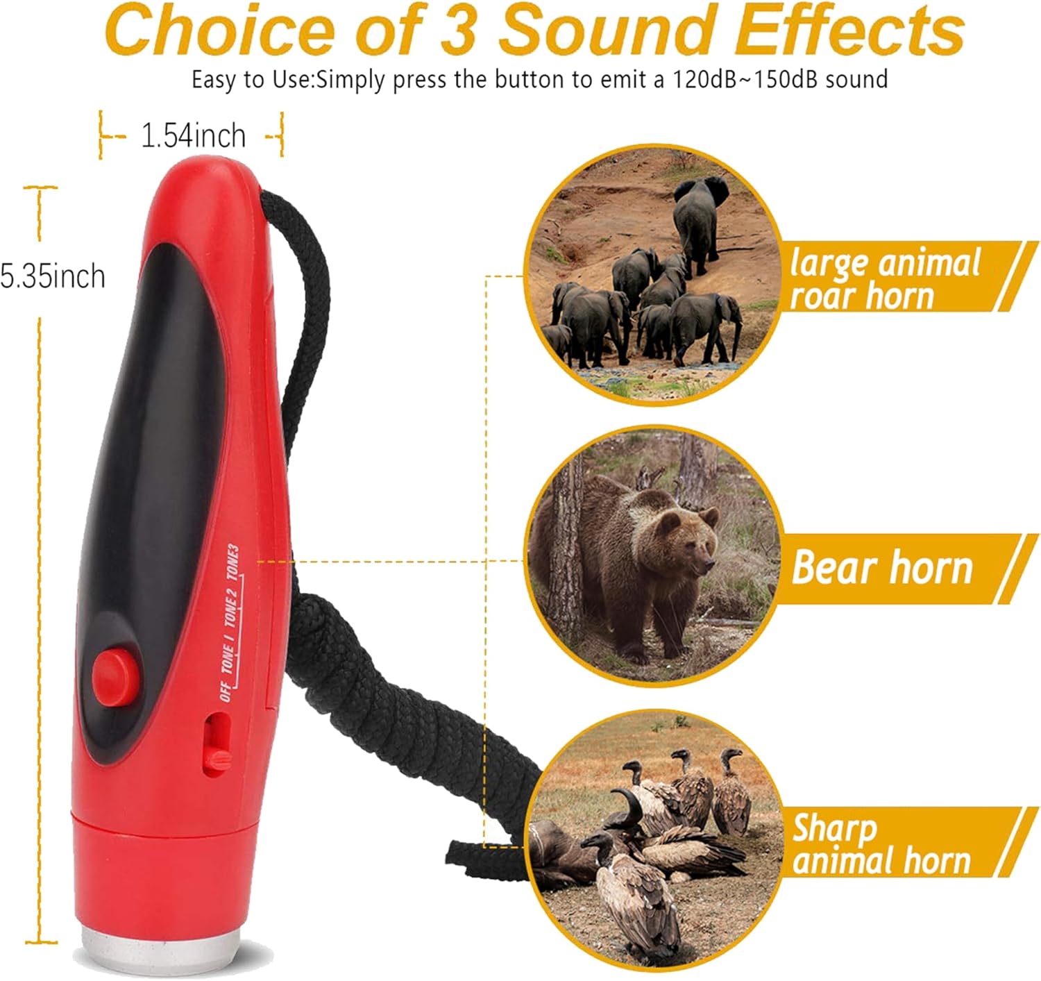 Klaxon électronique à air comprimé 120 dB pour effrayer les ours ! CAMPAERO