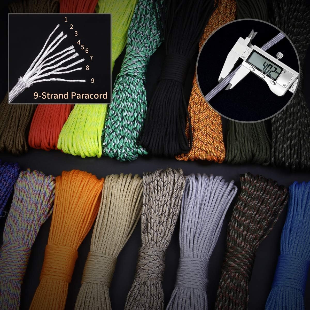 Corde de camping Kimaru 9 brins 550 Paracord 31 mètres (4 mm). CAMPAERO
