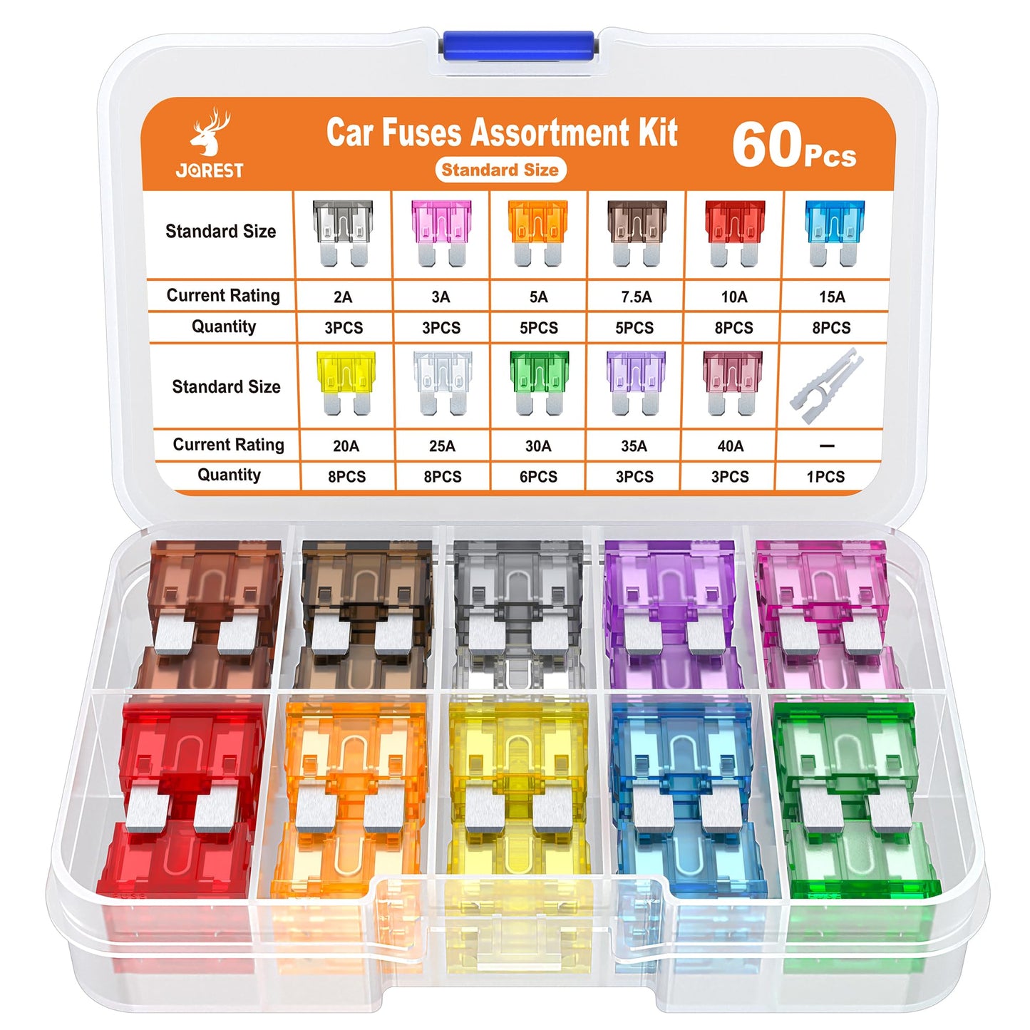 Kit de fusibles  (2 A, 3 A, 5 A, 7,5 A, 10 A, 15 A, 20 A, 25 A, 30 A, 35 A, 40 A) CAMPAERO