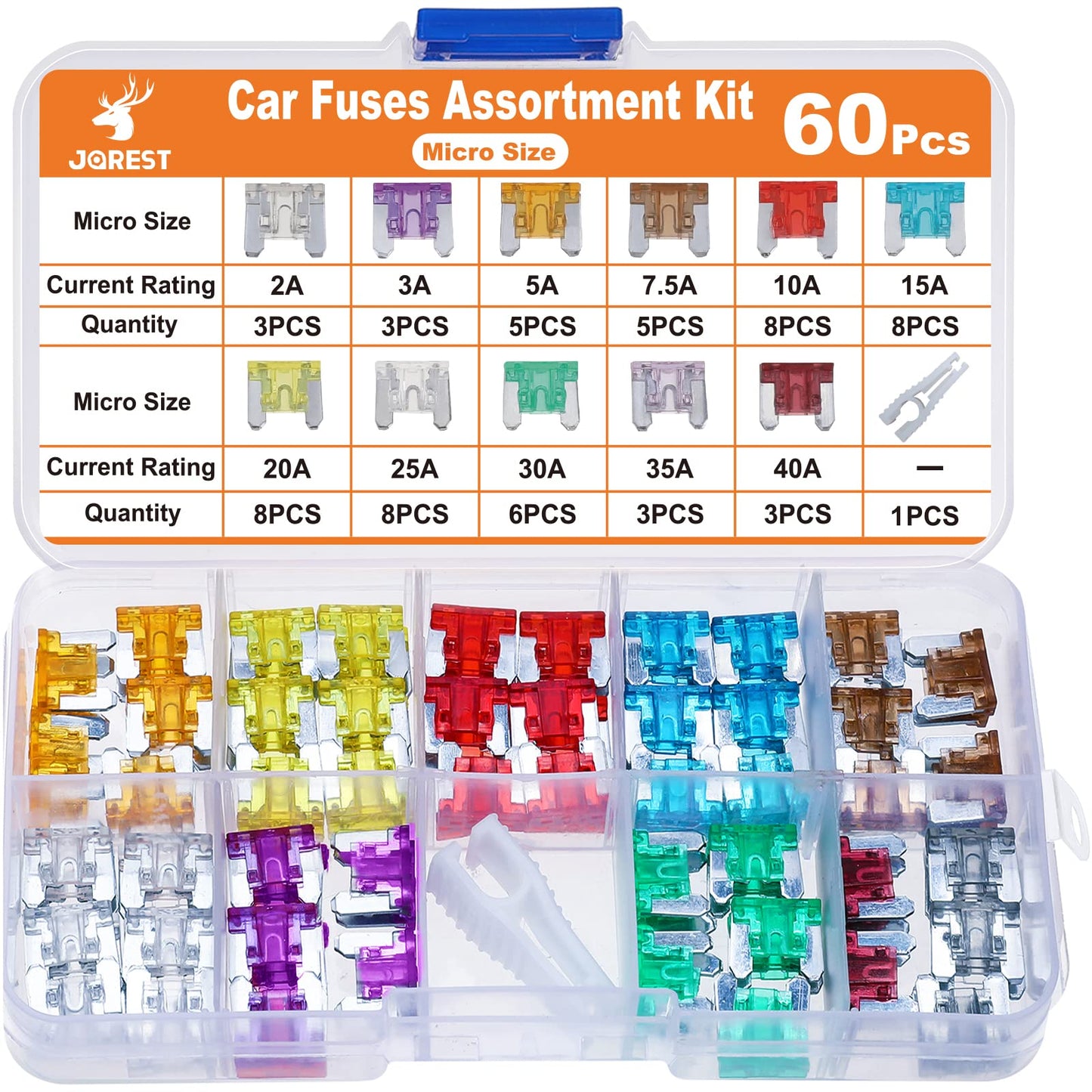 Kit de fusibles  (2 A, 3 A, 5 A, 7,5 A, 10 A, 15 A, 20 A, 25 A, 30 A, 35 A, 40 A) CAMPAERO