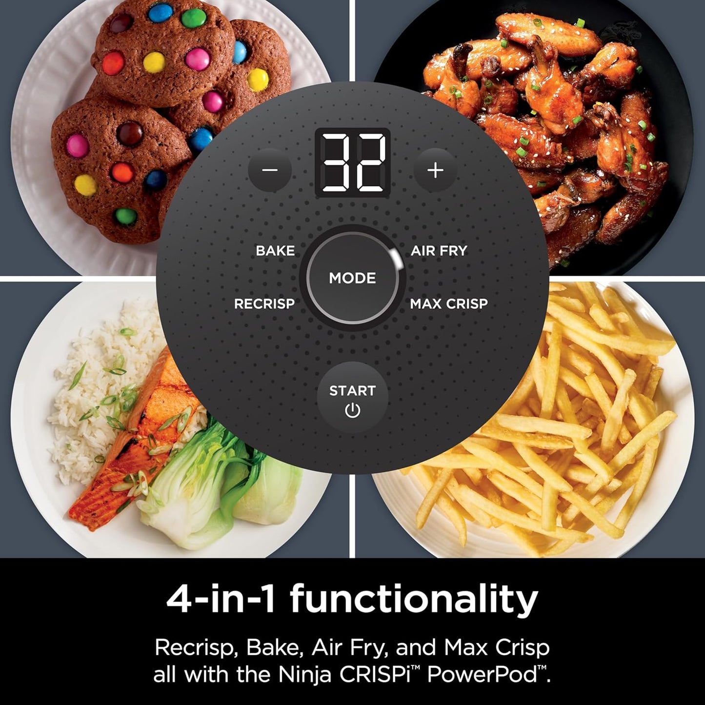 Ninja Crispi Portable Glass Air Fryer Cooking System – 4-Qt & 6-Cup CleanCrisp Containers, Nontoxic, Leak-Proof, Dishwasher Safe – Air Fry, Bake, Max Crisp, Recrisp FN101CGY (Canadian Version) CAMPAERO
