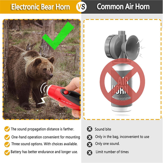Klaxon électronique à air comprimé 120 dB pour effrayer les ours ! CAMPAERO