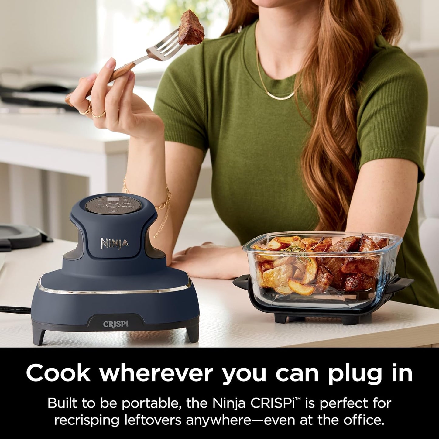 Ninja Crispi Portable Glass Air Fryer Cooking System – 4-Qt & 6-Cup CleanCrisp Containers, Nontoxic, Leak-Proof, Dishwasher Safe – Air Fry, Bake, Max Crisp, Recrisp FN101CGY (Canadian Version) CAMPAERO