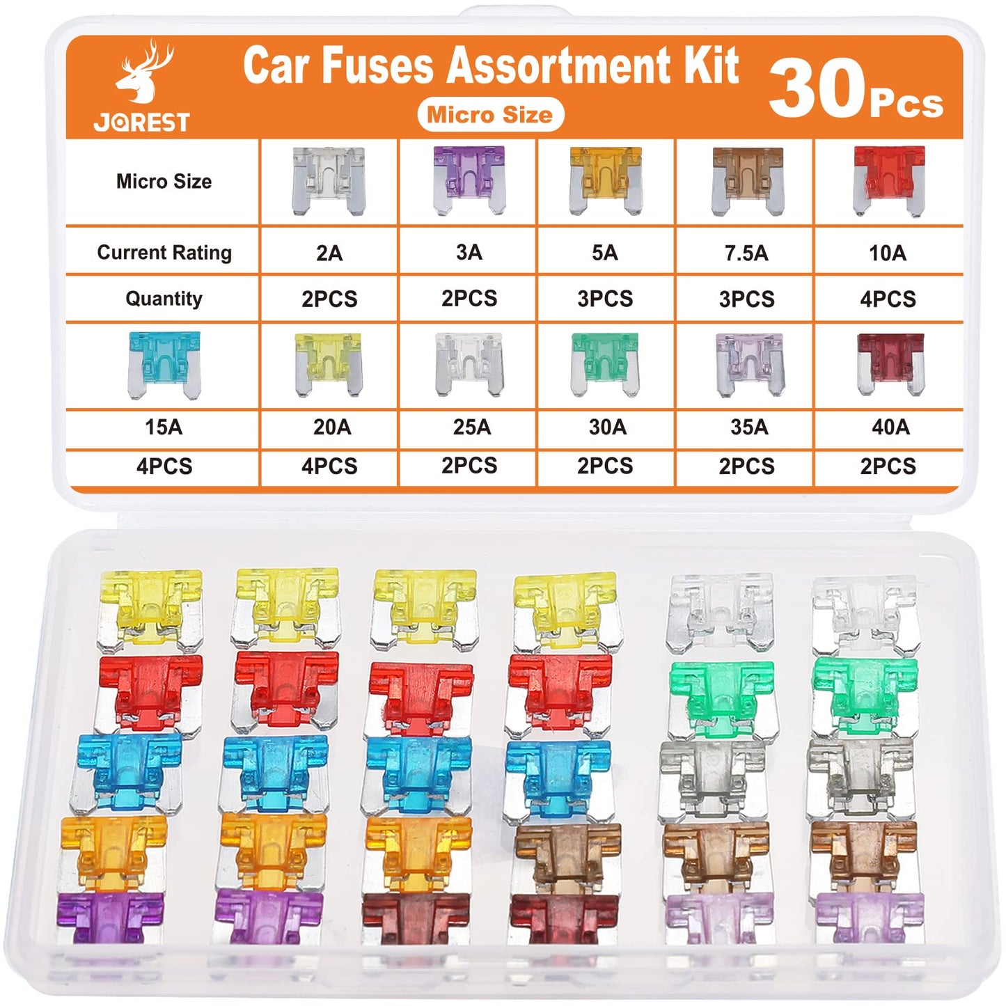 Kit de fusibles  (2 A, 3 A, 5 A, 7,5 A, 10 A, 15 A, 20 A, 25 A, 30 A, 35 A, 40 A) CAMPAERO
