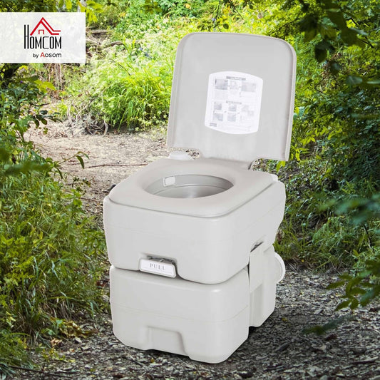 kleankin Toilettes de voyage portables d'extérieur - Réservoir amovible - Facile à utiliser - Pistolet 3 voies pour le camping, la randonnée, le bateau, les voyages en route - 20 l CAMPAERO