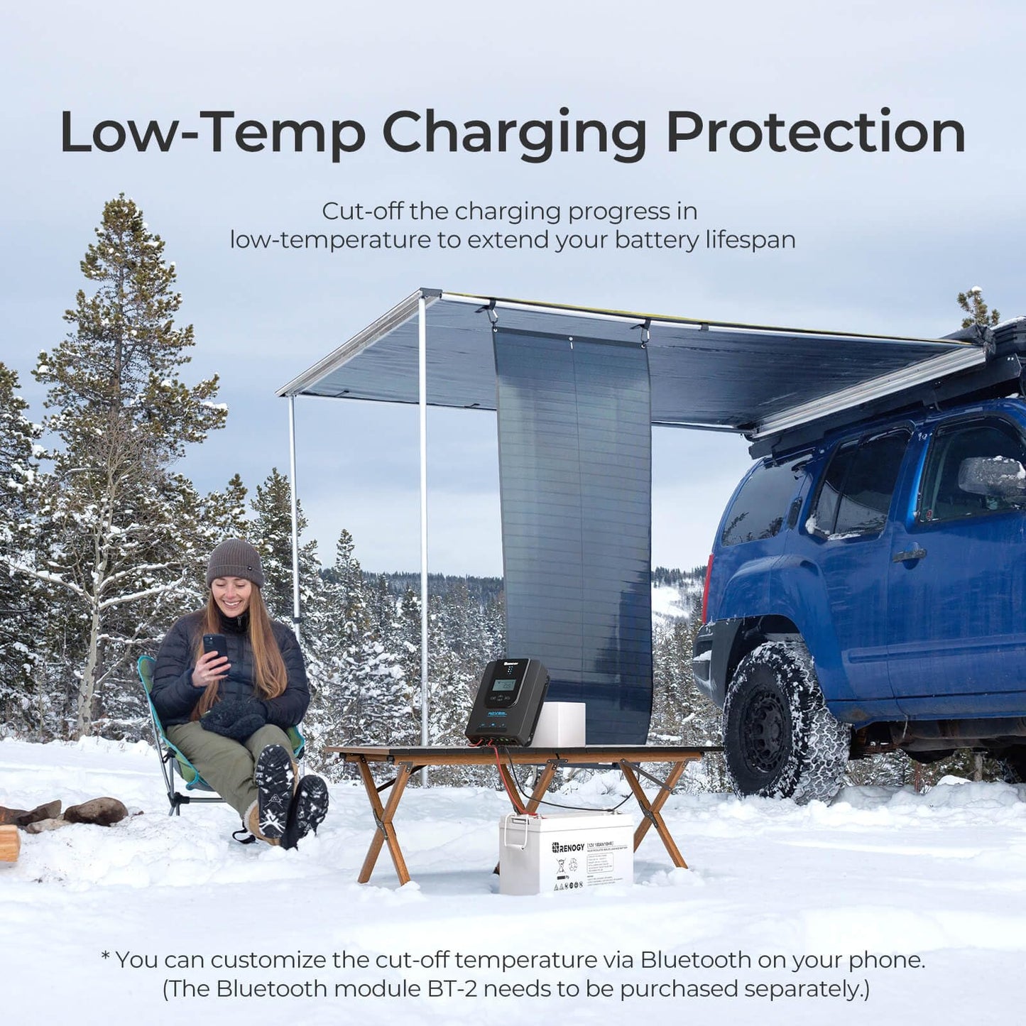 Contrôleur de charge solaire MPPT Renogy pour batteries au gel et au lithium. CAMPAERO