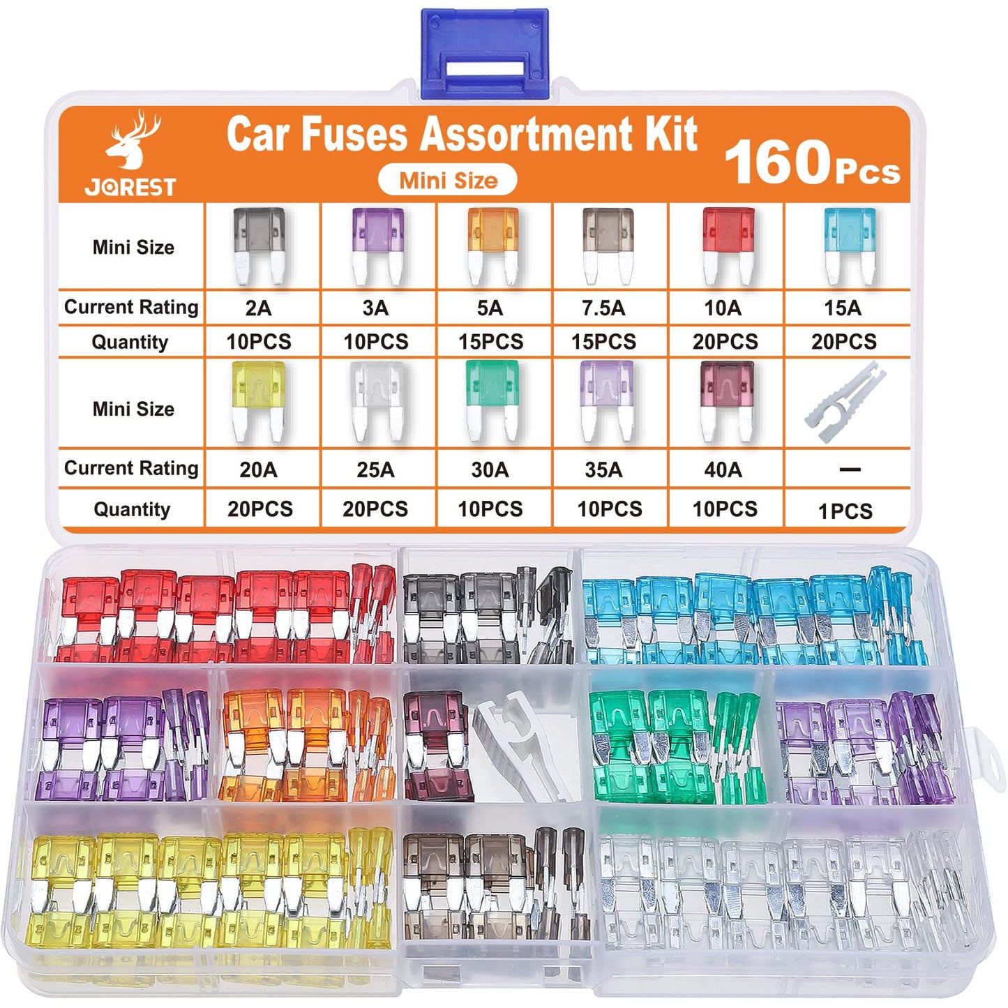 Kit de fusibles  (2 A, 3 A, 5 A, 7,5 A, 10 A, 15 A, 20 A, 25 A, 30 A, 35 A, 40 A) CAMPAERO