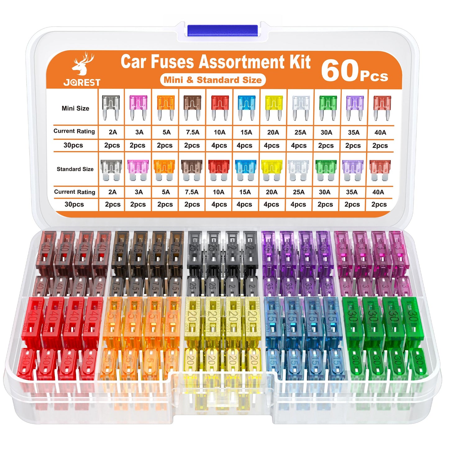 Kit de fusibles  (2 A, 3 A, 5 A, 7,5 A, 10 A, 15 A, 20 A, 25 A, 30 A, 35 A, 40 A) CAMPAERO