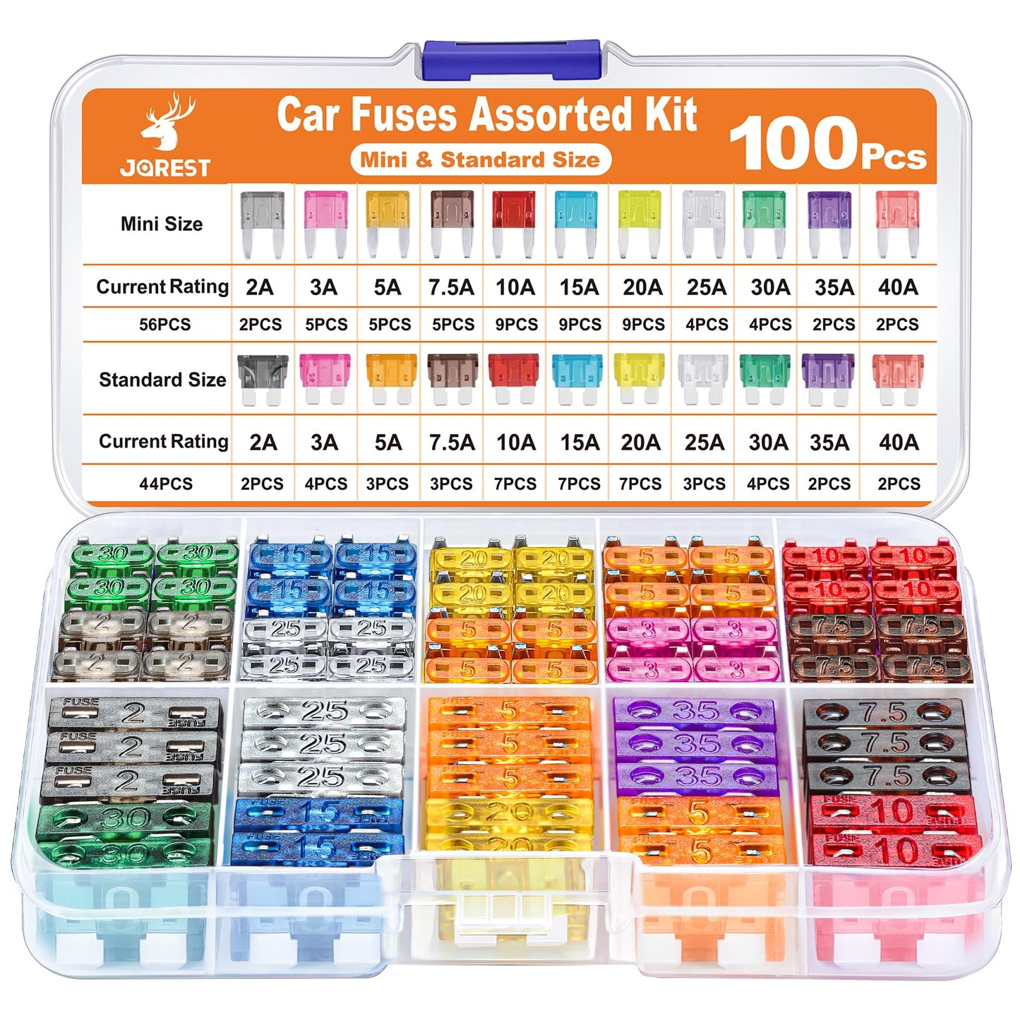 Kit de fusibles  (2 A, 3 A, 5 A, 7,5 A, 10 A, 15 A, 20 A, 25 A, 30 A, 35 A, 40 A) CAMPAERO