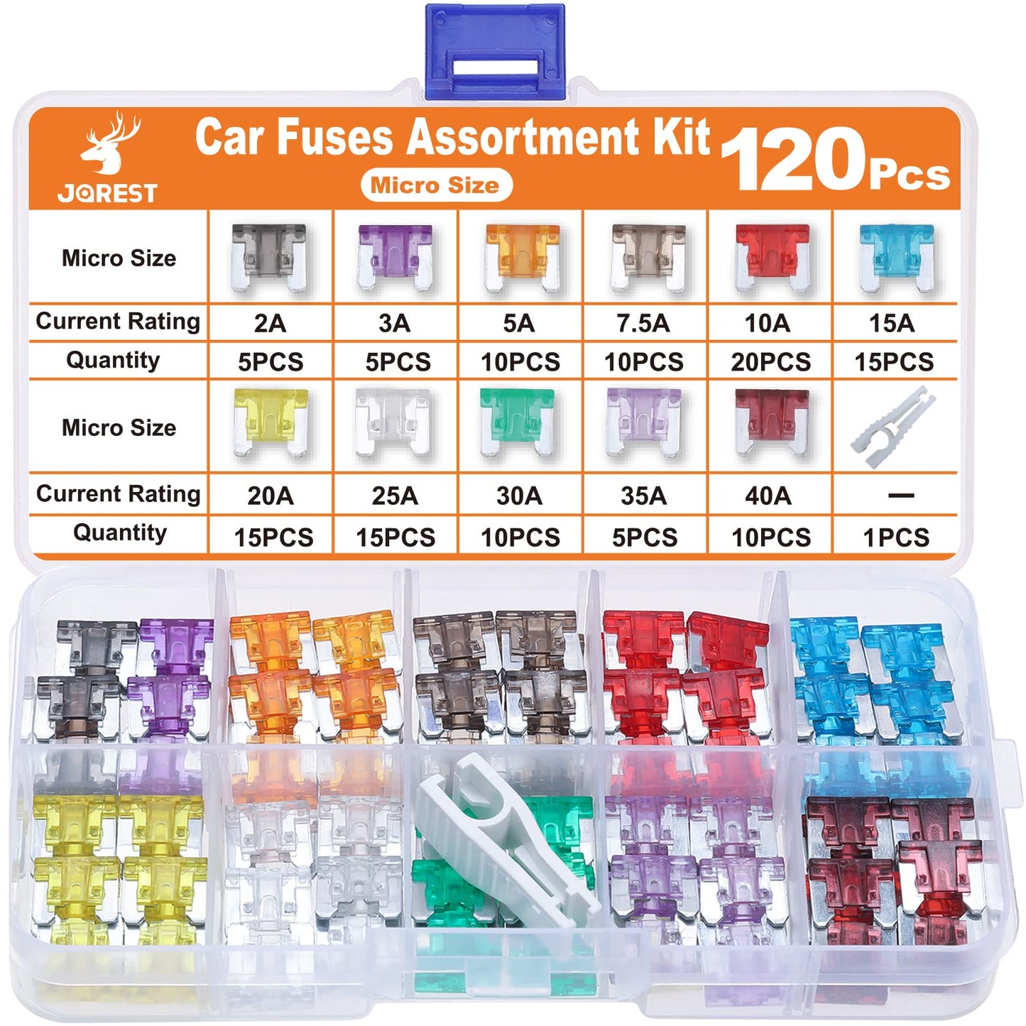 Kit de fusibles  (2 A, 3 A, 5 A, 7,5 A, 10 A, 15 A, 20 A, 25 A, 30 A, 35 A, 40 A) CAMPAERO