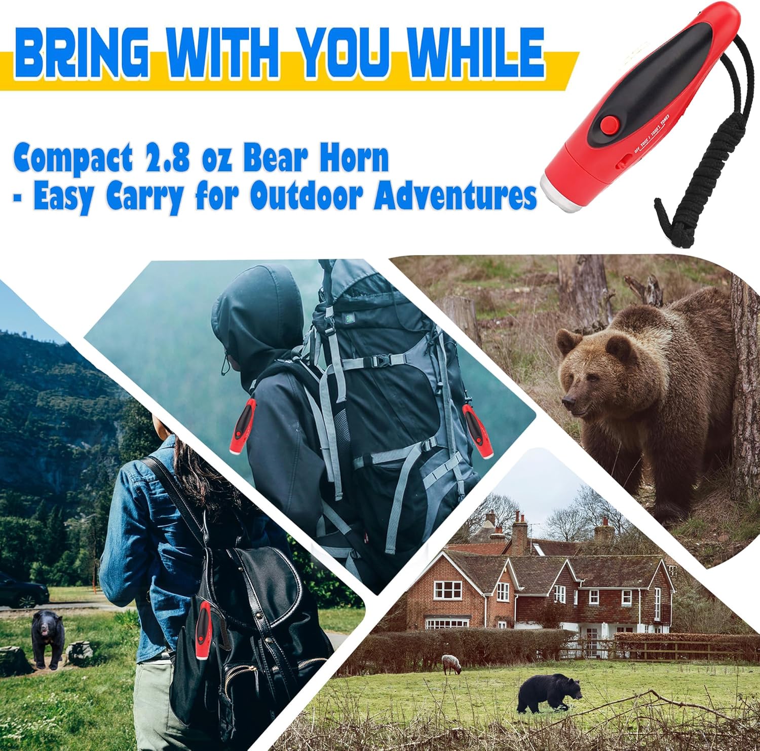 Klaxon électronique à air comprimé 120 dB pour effrayer les ours ! CAMPAERO