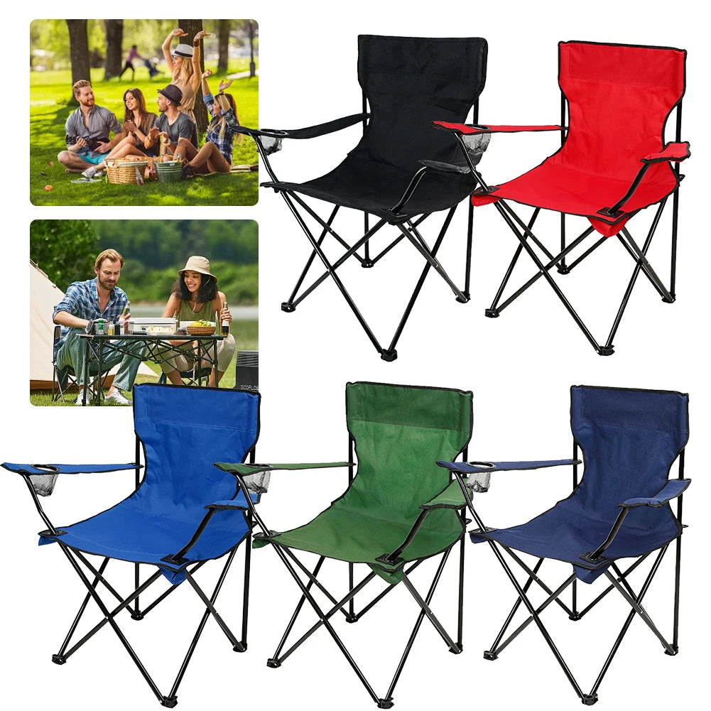 Camping Folding Chair Fishing Chair with Carrying Bag & Armrest Foldable Portable Camping Chair Heavy Duty for Travelling CAMPAERO
