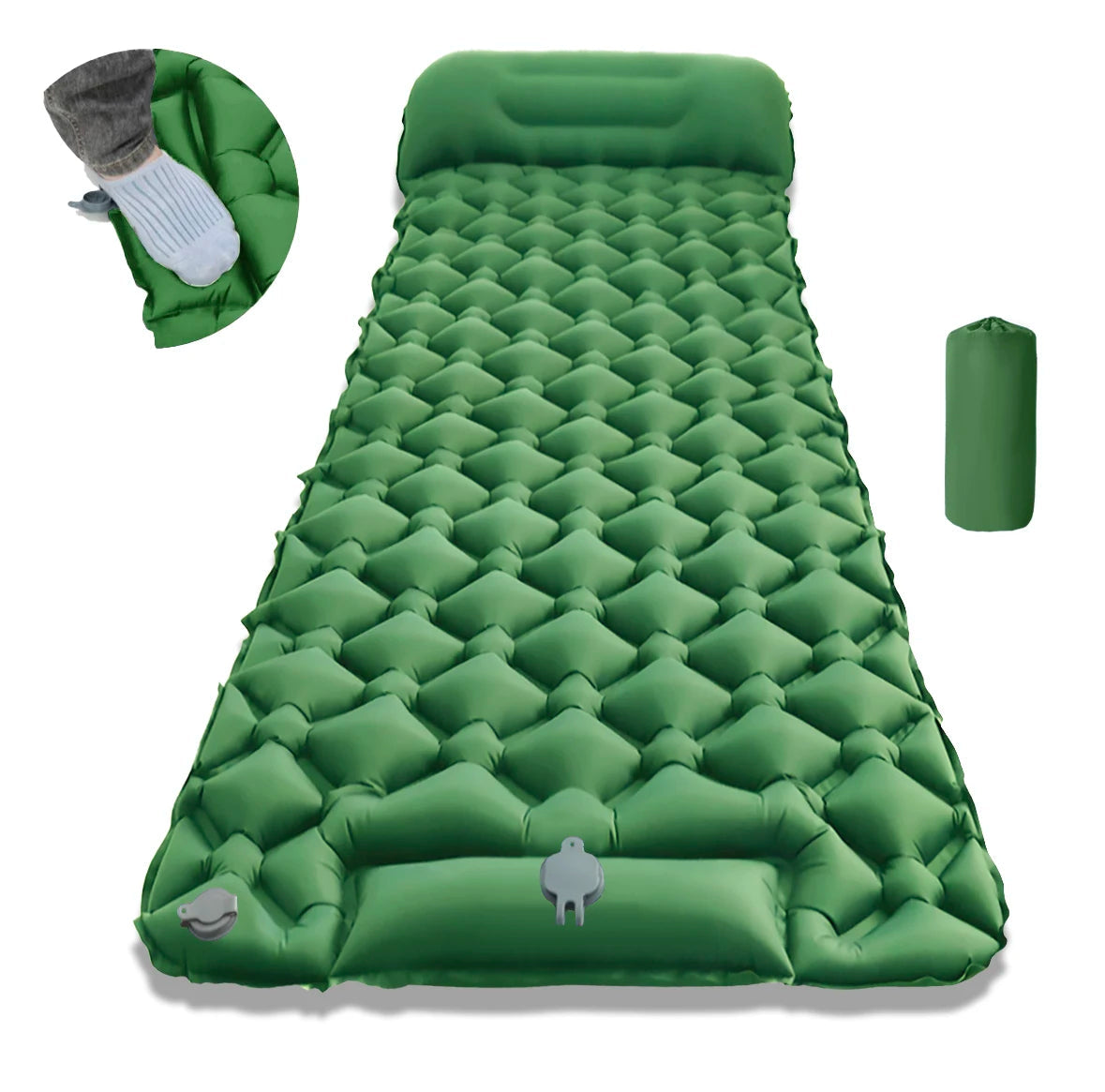 Outdoor Camping Sleeping Pad Folding Sleep Mat Beach Inflat Mattress with Pillows Ultralight Air Mat Travel Hiking New CAMPAERO