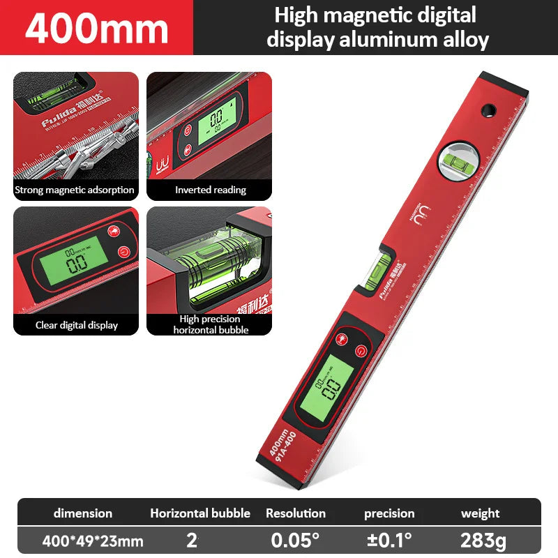 Digital Protractor Angle Finder Inclinometer Spirit level Bubble Magnetic Electric Level Electronic Inclinometer Ruler with LED CAMPAERO