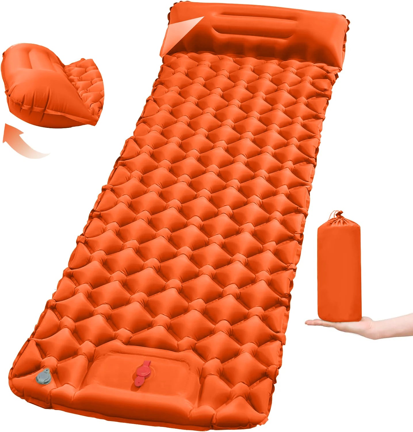 Outdoor Camping Sleeping Pad Folding Sleep Mat Beach Inflat Mattress with Pillows Ultralight Air Mat Travel Hiking New CAMPAERO